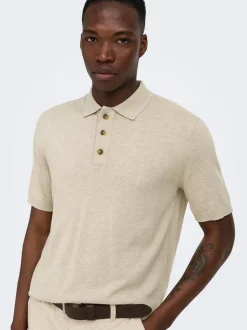 ONSLOUI Gestricktes Poloshirt