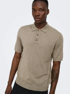 ONSLOUI Gestricktes Poloshirt
