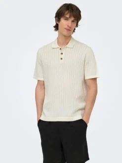 ONSMOON Gestricktes Poloshirt