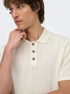ONSMOON Gestricktes Poloshirt