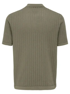ONSMOON Gestricktes Poloshirt