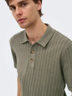 ONSMOON Gestricktes Poloshirt