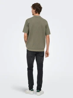 ONSMOON Gestricktes Poloshirt