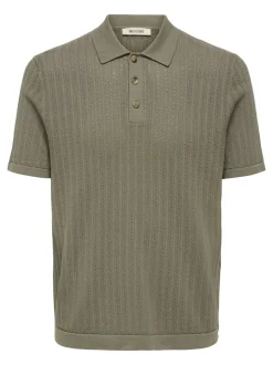 ONSMOON Gestricktes Poloshirt