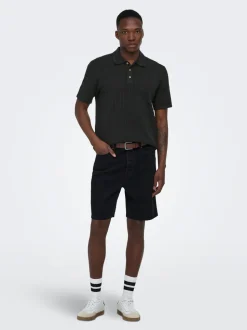 ONSMOON Gestricktes Poloshirt