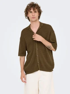 ONSTHIAGO Gestricktes Polo-Hemd
