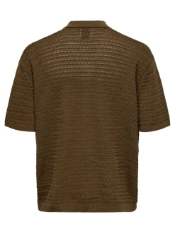 ONSTHIAGO Gestricktes Polo-Hemd