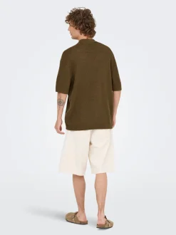 ONSTHIAGO Gestricktes Polo-Hemd