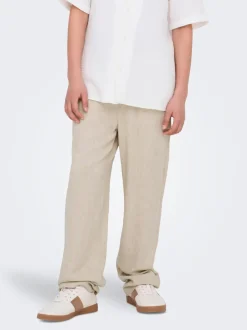 OSJSINUS Locker geschnitten Leinen Hose